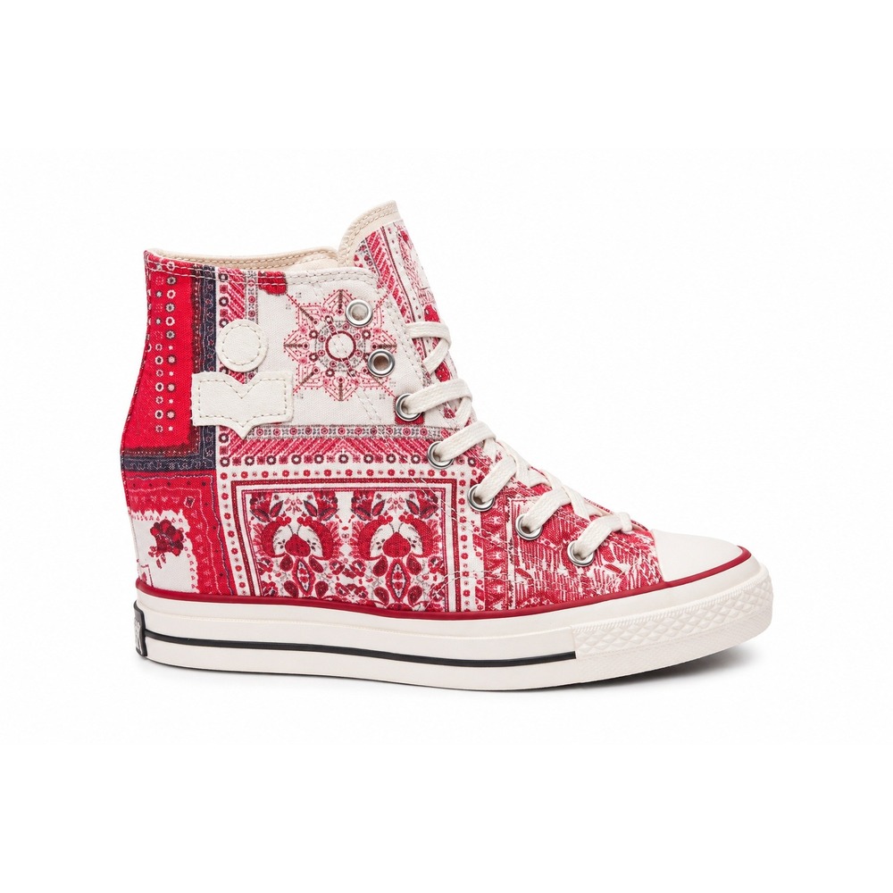 Converse x Isabel Marant Chuck 70 Wedge High Red Paisley Bandana Sneakers 7.5
